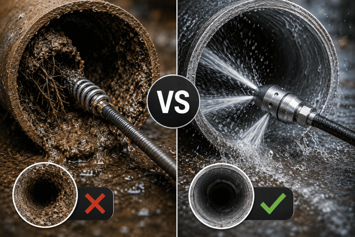 hydrojetting vs snaking nj